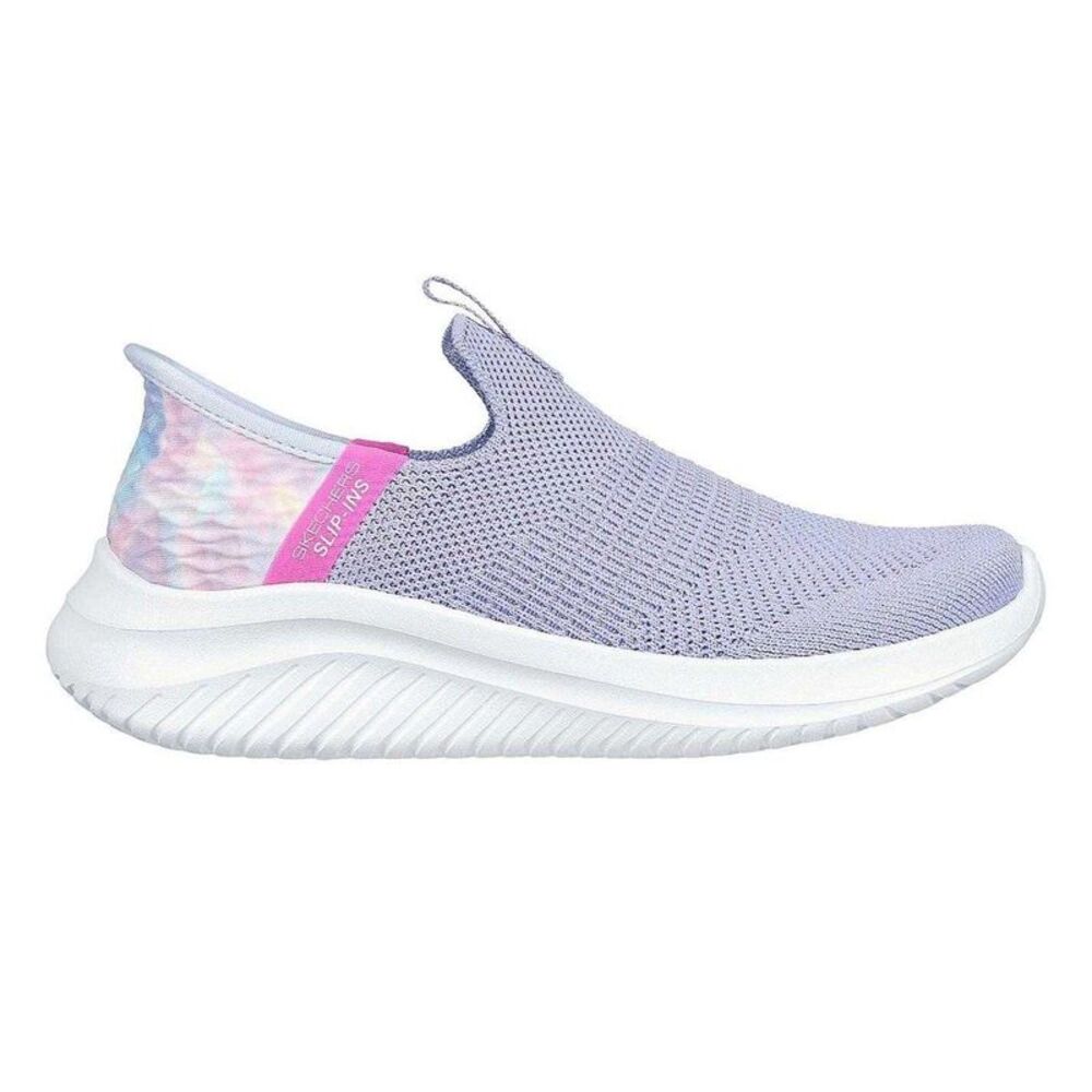 Skechers Girls Ultra Flex 3.0 Tie Dye Slip-In Shoes / Lavender